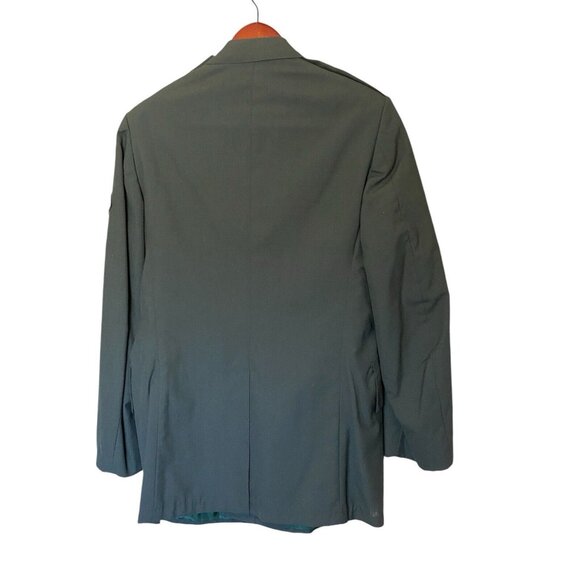 Military Green Jacket with Gold Hardware Men's Button Jacket Blazer Vintage 39R - Picture 2 of 14